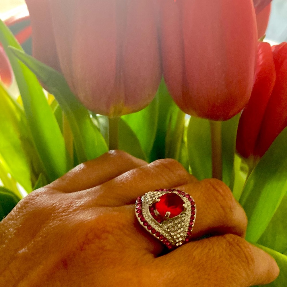Gorgeous Ruby Red Silver Ring